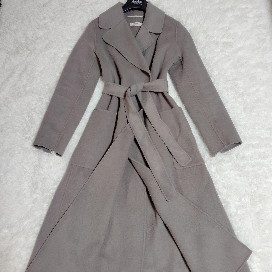 美品 マックスマーラ クチートアマーノ ダブルフェイス 40 グレー L