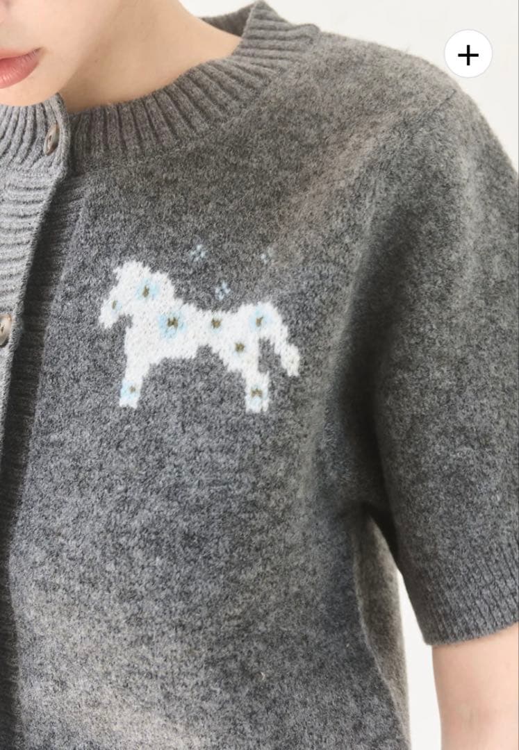 MUGUET pony half knit tops