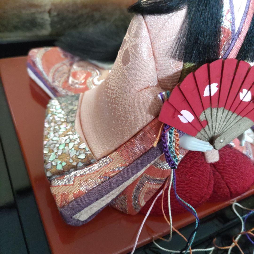 雛人形 江戸木目込人形 親王飾り 貝殻細工風 高級衣装 収納箱付き