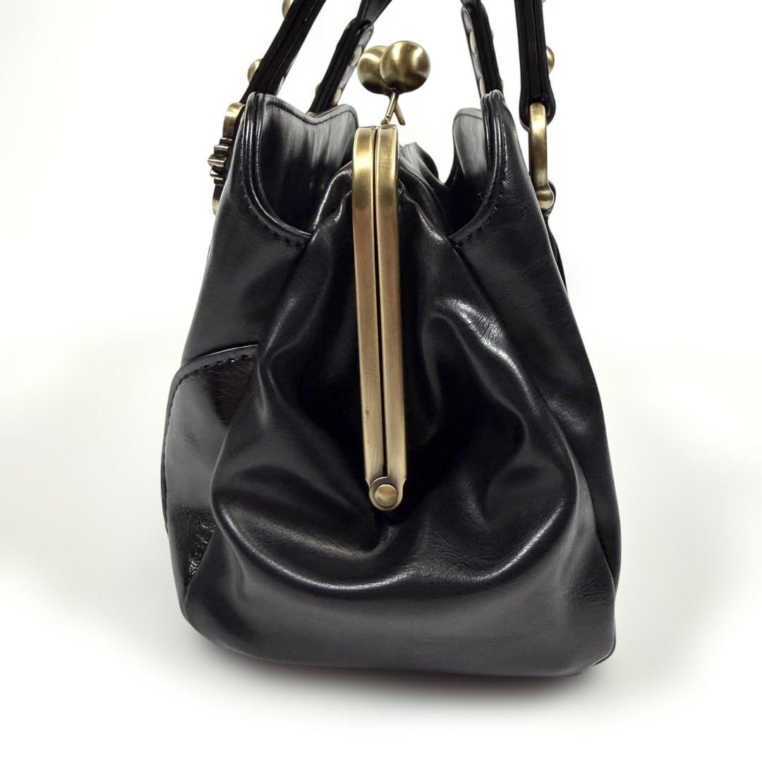 未使用に近い】アナスイ ハンドバッグ 2way がま口 ディディオン 黒