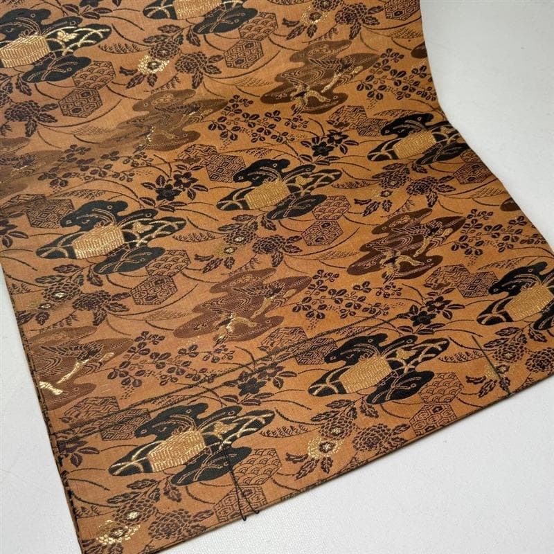 時代 丸帯 ① アンティーク着物 明治~大正 正絹 結婚式 婚礼 金襴緞子