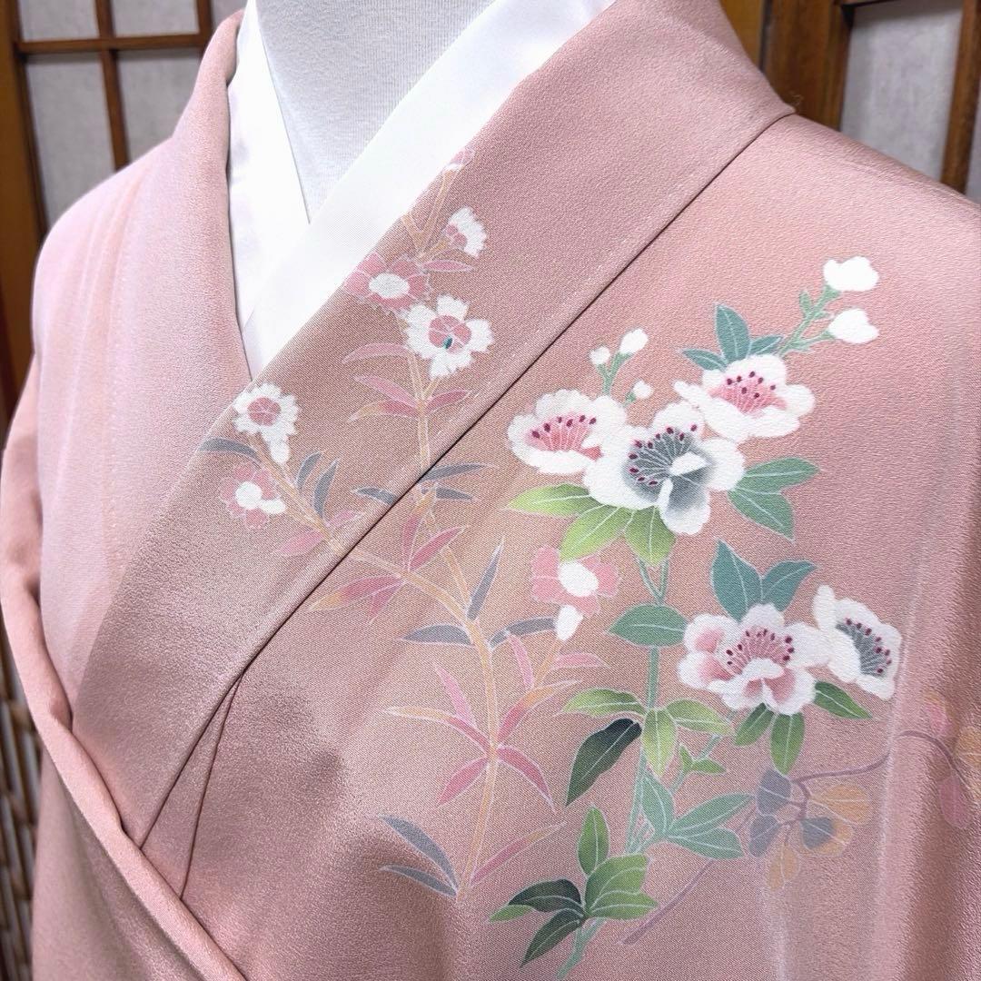 正絹　友禅染　付け下げ《花々》