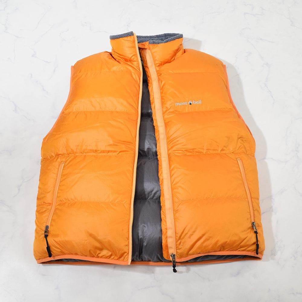 希少90年代 旧タグ mont bell アルパイン ダウンベスト L オレンジ