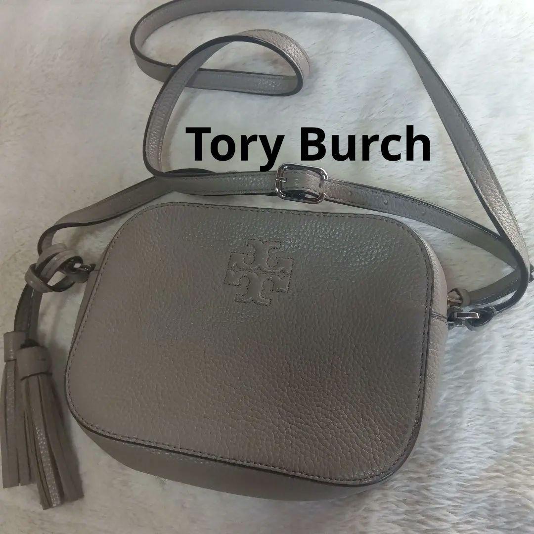 Tory Burch グレー レザー ショルダーバッグ　美品　汚れなし TORY BURCH グレー レザー ショルダーバッグ - メルカリ