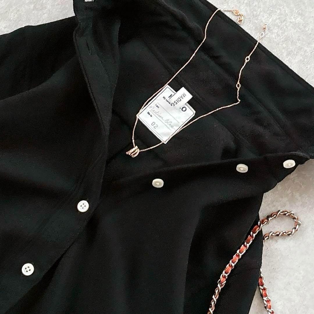 マディソンブルー ハイカラーマダムウールシャツ ブラック ウール B