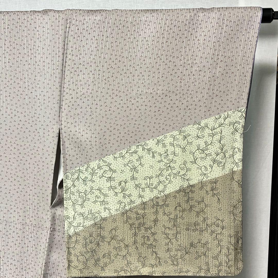 D107 訪問着 縦縞 唐草 正絹 着物 袷 極美品 - メルカリ