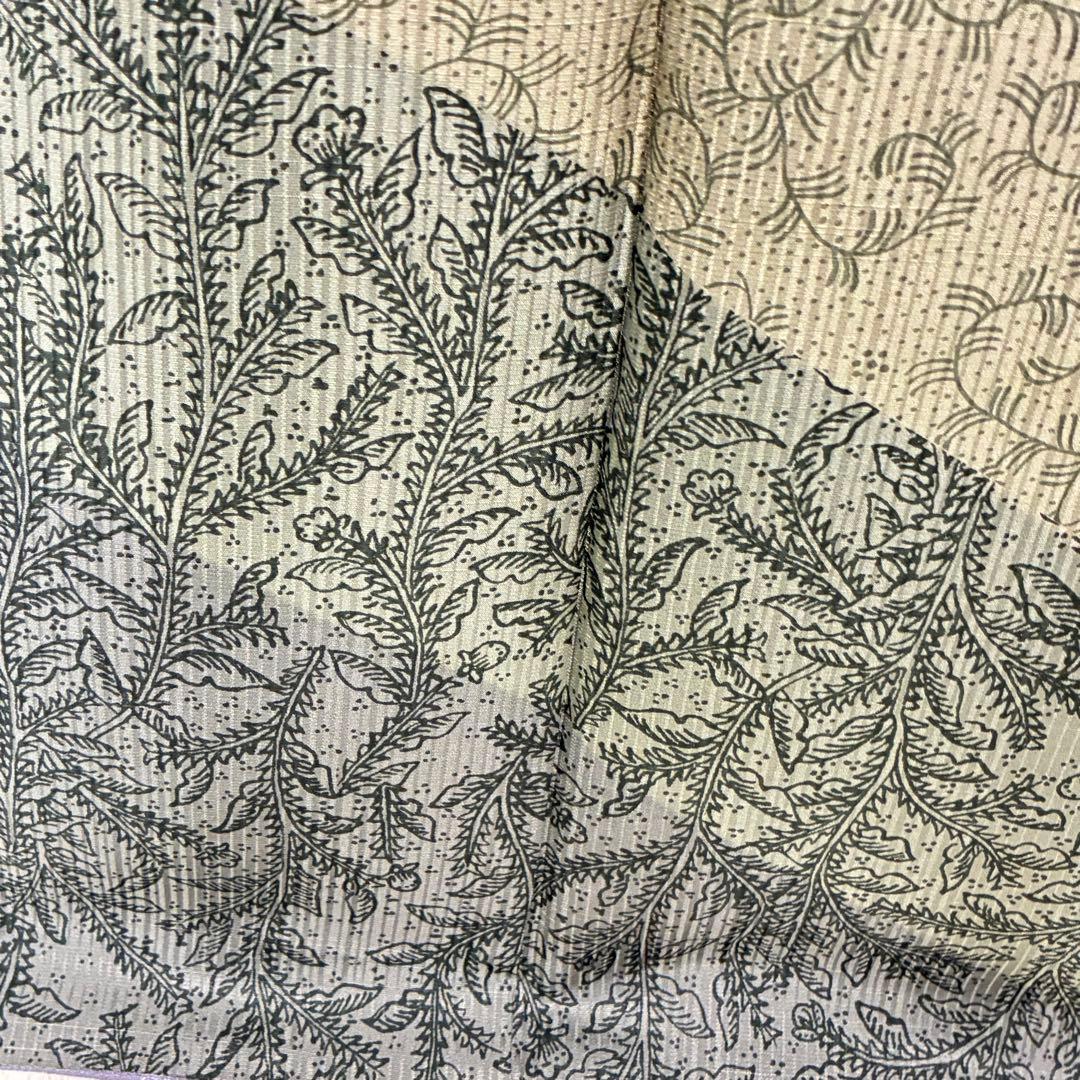 D107 訪問着 縦縞 唐草 正絹 着物 袷 極美品 - メルカリ