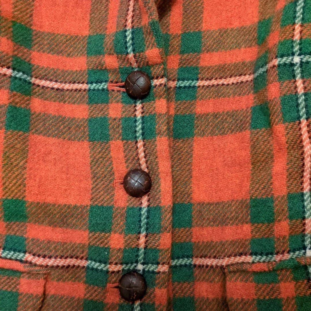 ヨークランド』チェックテーラードジャケット毛100%レディースサイズ9