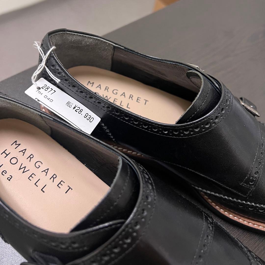 新品MARGARET HOWELL ダブルモンクストラップ 23ブラック革靴 - メルカリ