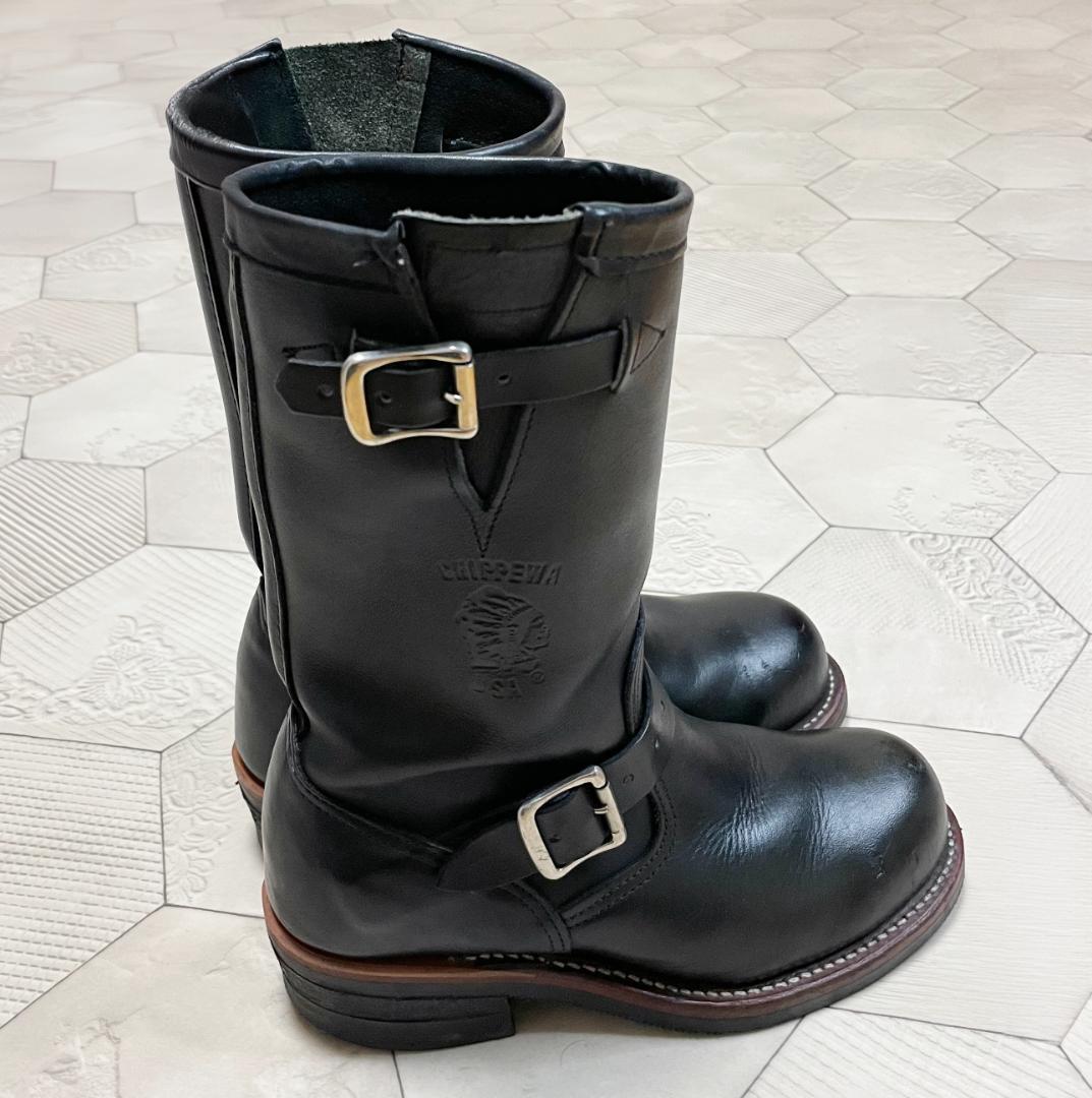 00s 白タグ USA製 チペワ CHIPPEWA 鉄板入り エンジニアブーツ黒
