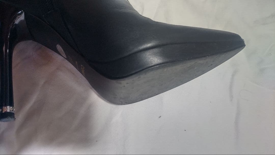 COMEX ブラックレザーニーハイブーツ 23.5cm 5378