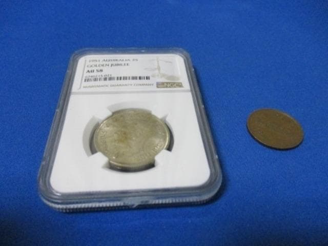 オーストラリア 1フローリン銀貨☆1951年／準未使用・極美品／ジョージ