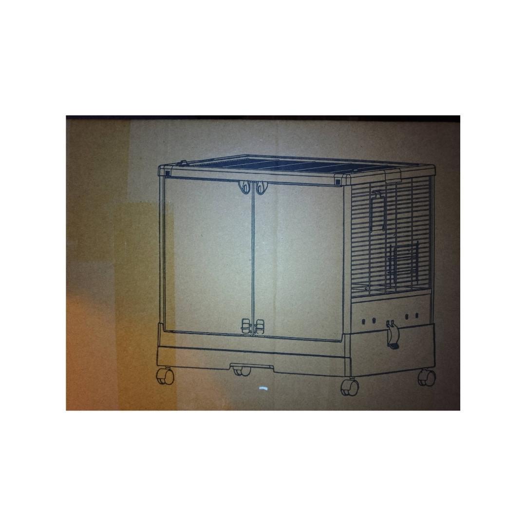 Ruexue】大型バードケージ 65cm幅 アルミ合金柱 餌飛び散り防止設計