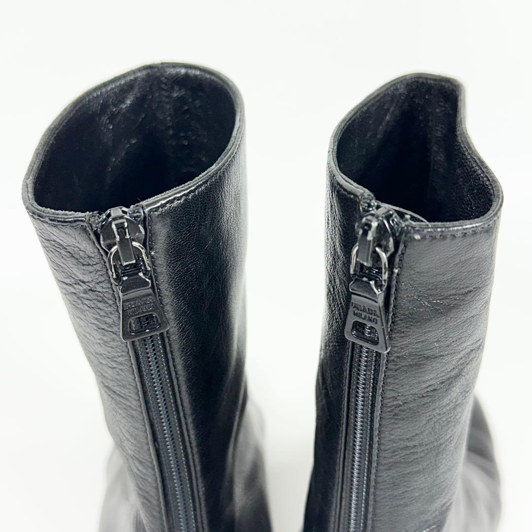 PRADA ヒール ブーツ バッグジップブーツ 箱付き 37 PRADA - PRADA