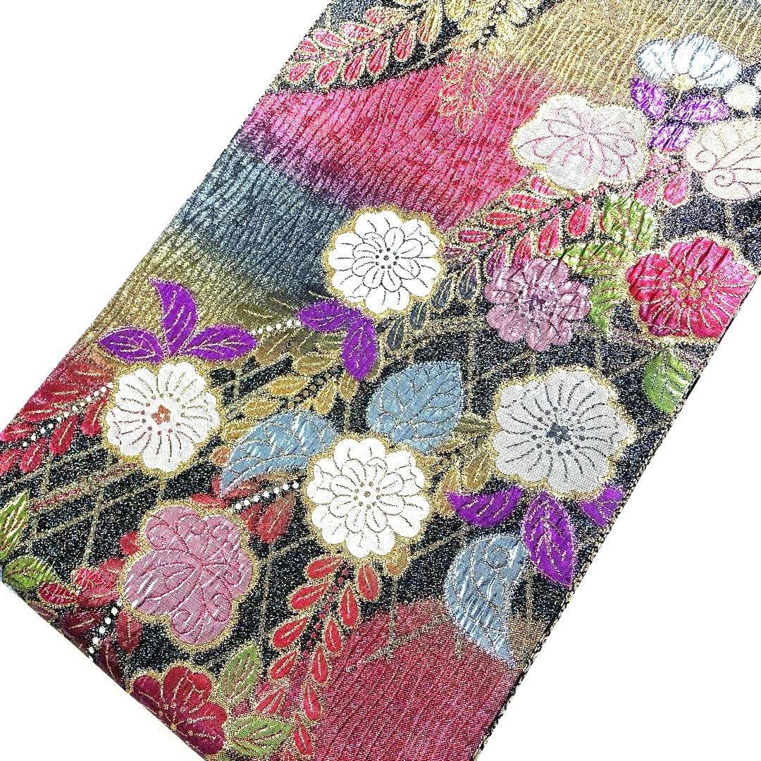 帯6315 ○高級 正絹 片面全通 リバーシブル 袋帯 辻ヶ花 - メルカリ