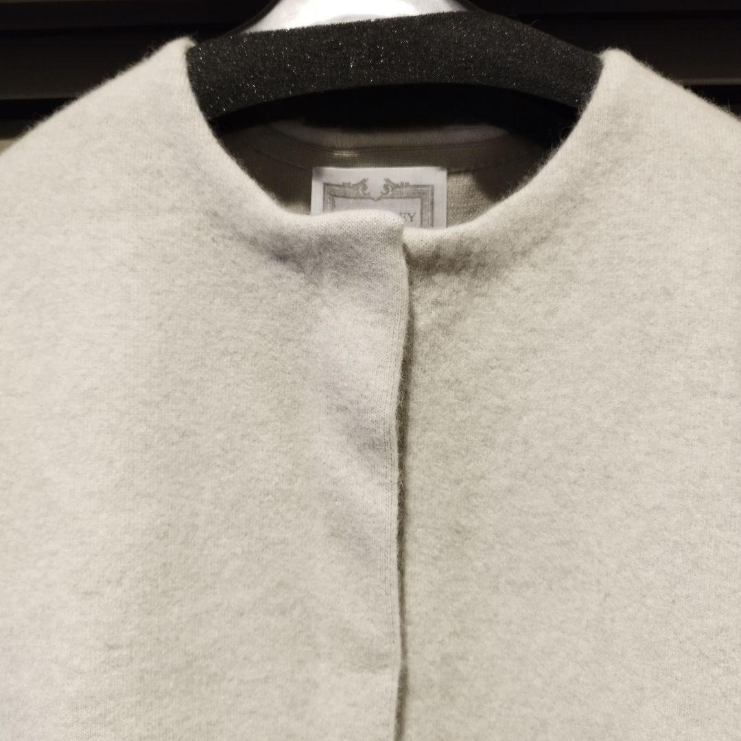 BEARDSLEY ビアズリー 洗えるニットコート アイボリー ノーカラー