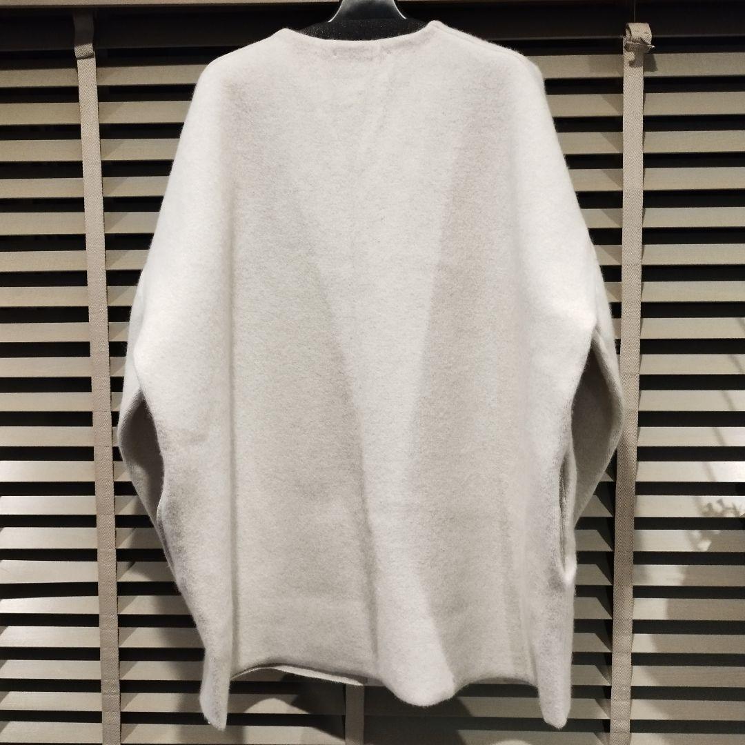 BEARDSLEY ビアズリー 洗えるニットコート アイボリー ノーカラー