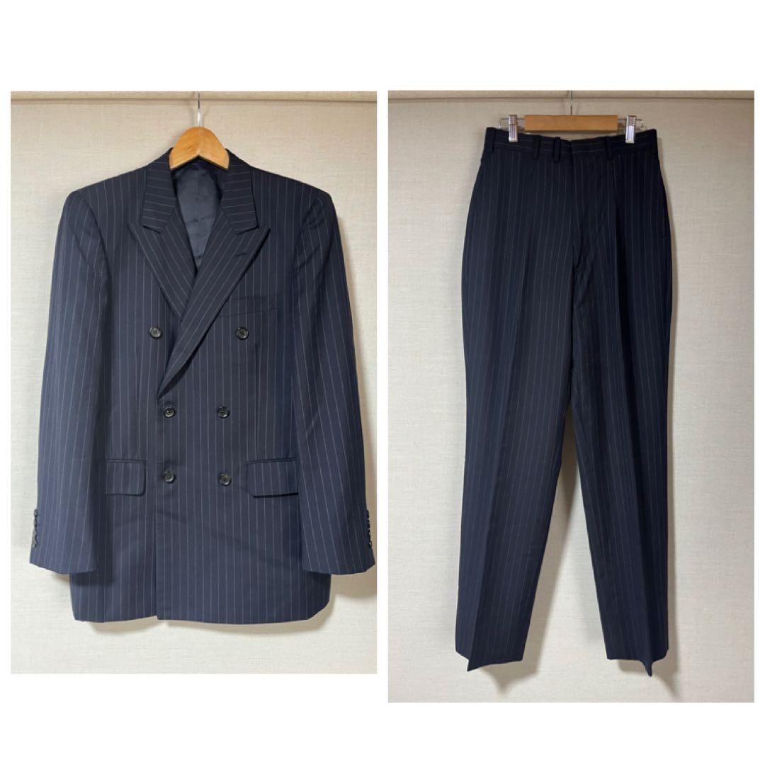 古着 zegna セットアップ madeinitaly ダブル スーツ - メルカリ