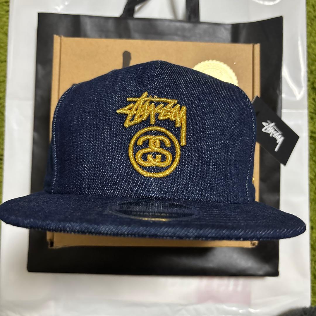 STUSSY × NEW ERA STOCK LOCK DENIM CAP Stussy Stock Lock Denim Cap Blue - Cappello Blu