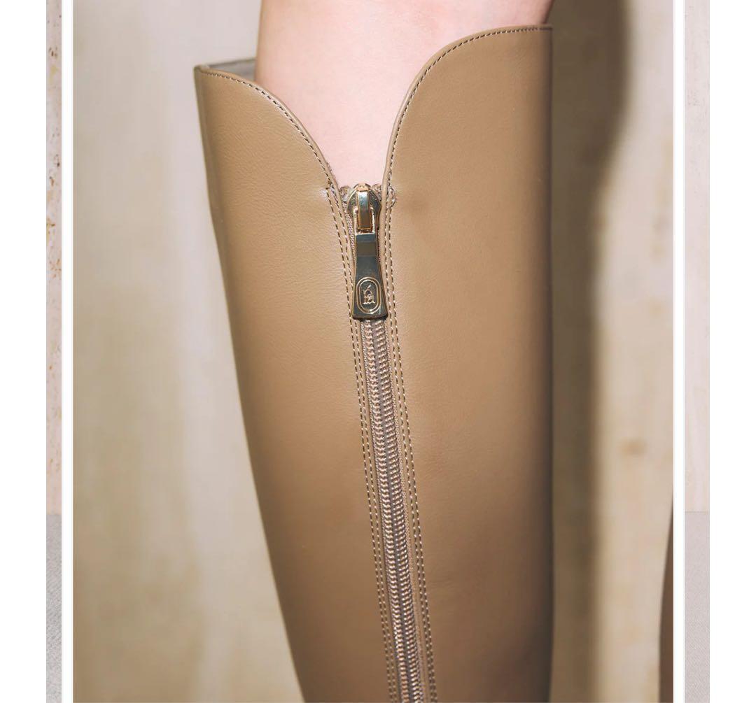 polaura ポローラ ロゴジップスクエアトゥロングブーツ - メルカリ