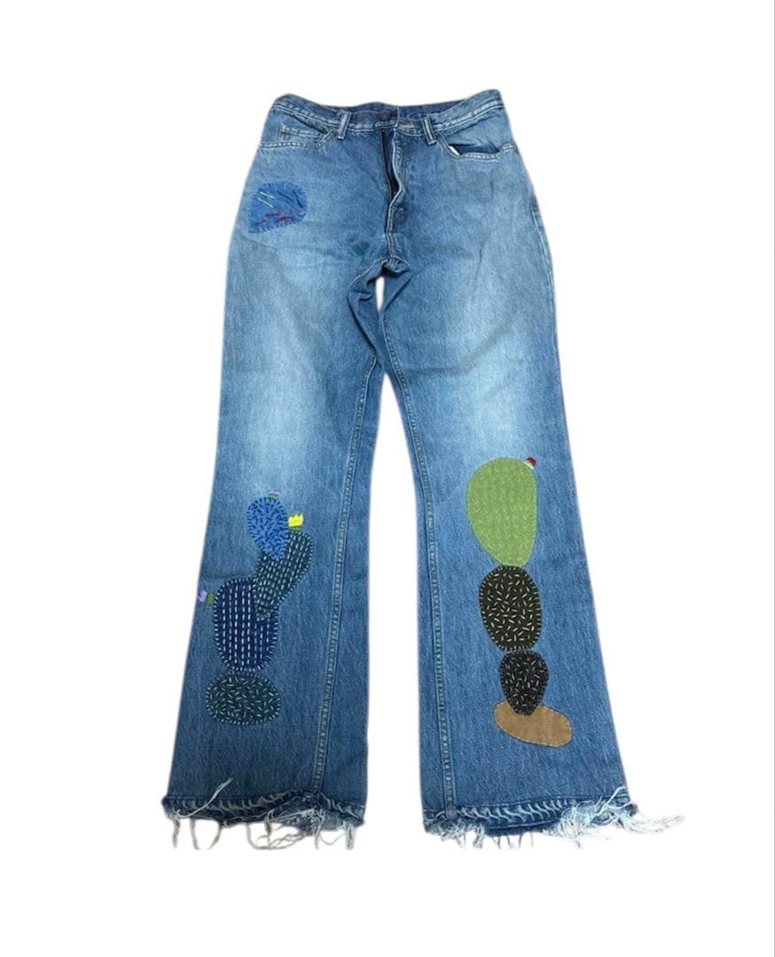 KAPITAL カクタス刺繍 デニムフレアパンツ Chico（チコ） パンツ デニム ジーンズ 【2023SS】ポケット刺繍デニム