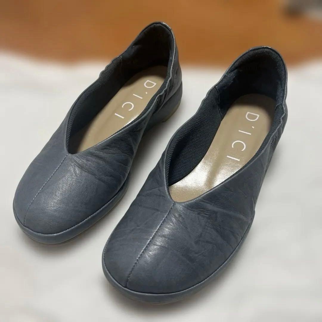 【ほぼ未使用】MODE ET JACOMO D'ICI Vカットフラットパンプス MODE ET JACOMO D'ICI モード エ ジャコモ ディッシィ MODE ET JACOMO