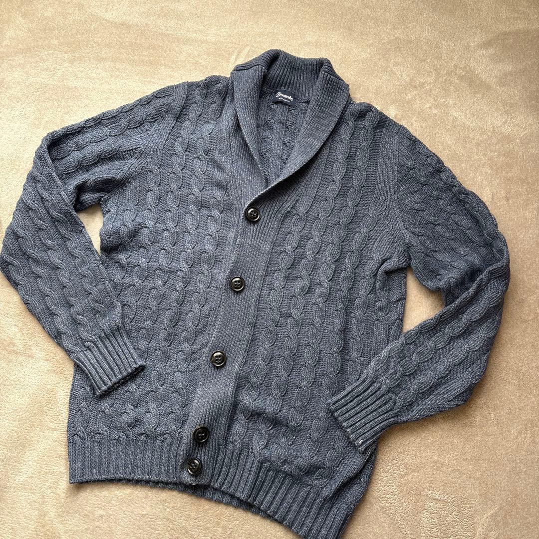美品　Druimohir ブルーグレー カーディガン 48 ウールMIXモヘヤタッチニットカーディガン[kz220] | レディース
