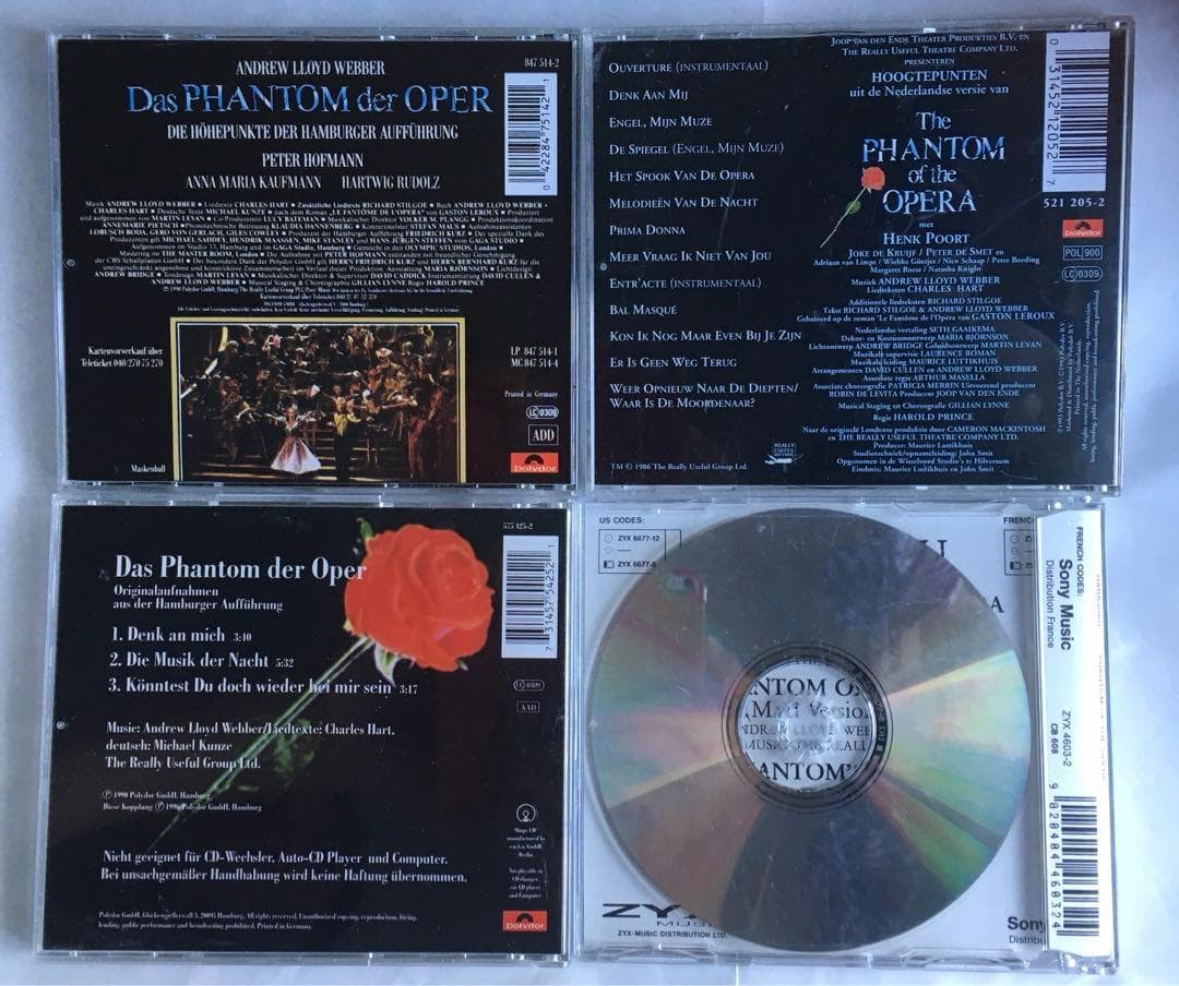 オペラ座の怪人CD12種セット ミュージカル版＆2004映画 日本/海外キャスト