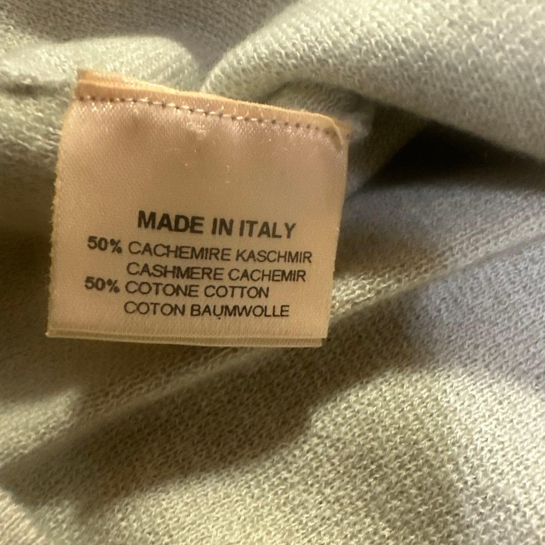 HERMES ハーフジップセーター M ライトグレー