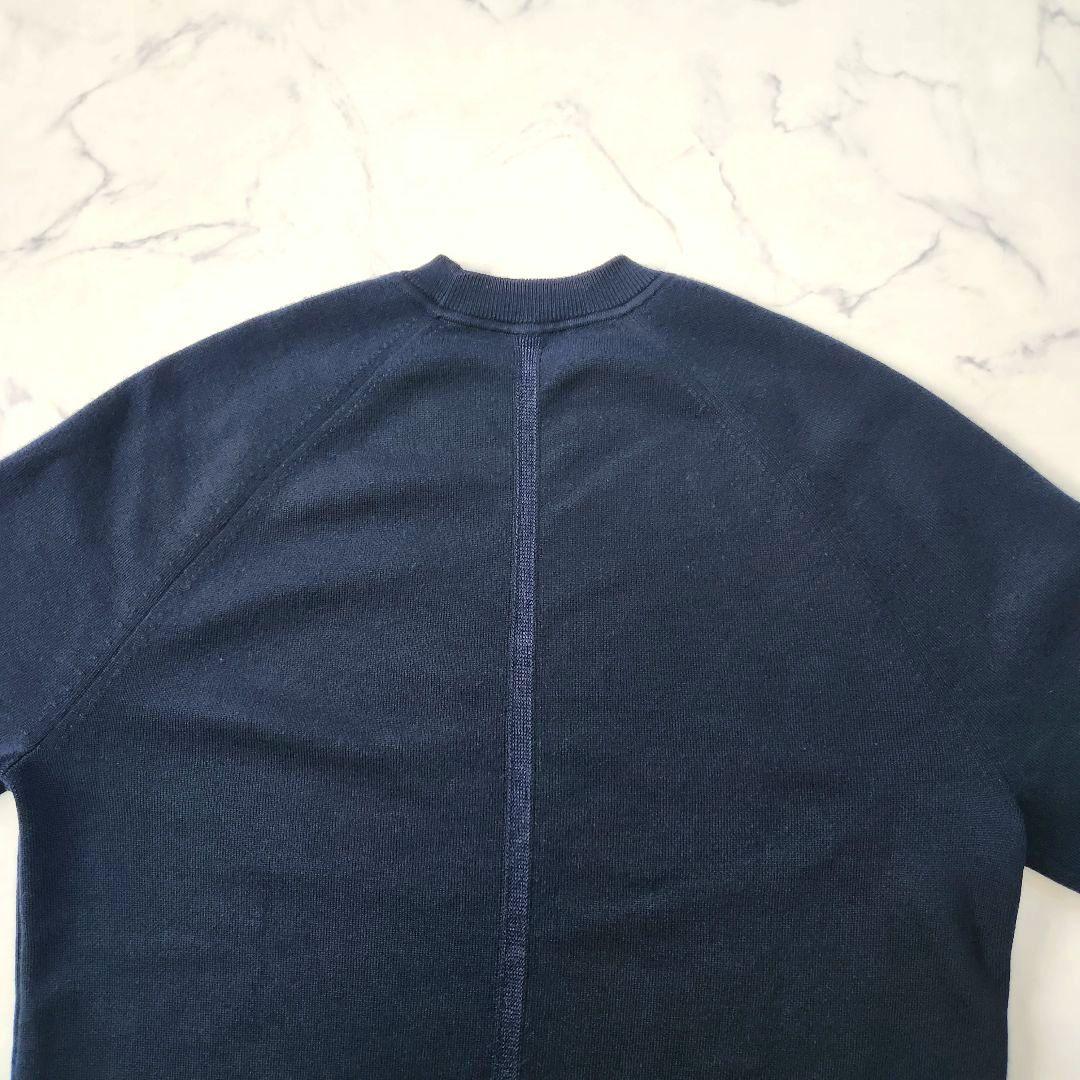 Theory メリノウール クルーネックニット ウォッシャブル ネイビー M