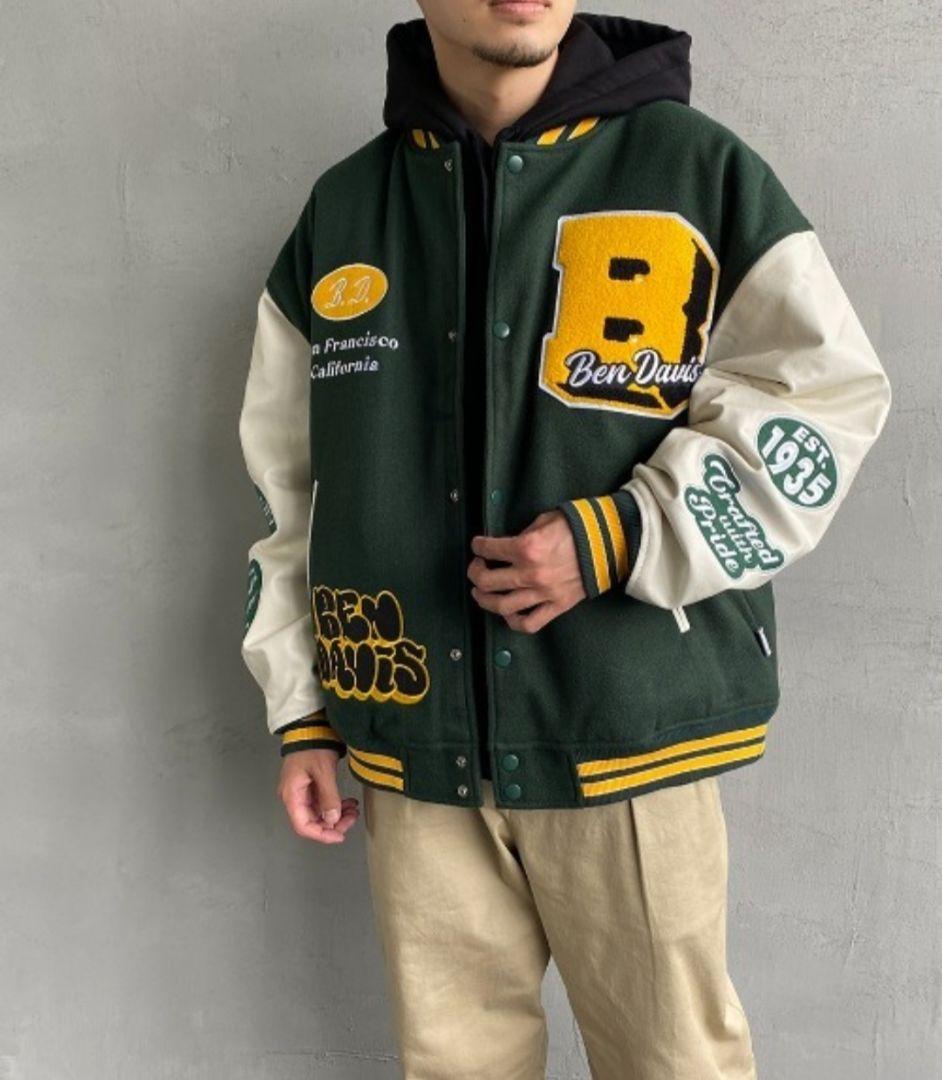 BEN DAVIS ベンデイビス スタジャン リアルレザー 本革 刺繍 短丈