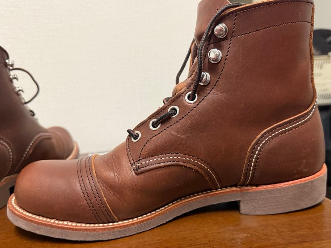 mk【本革・茶芯】LUOSJIET ワークブーツ 8.5d グッドイヤー