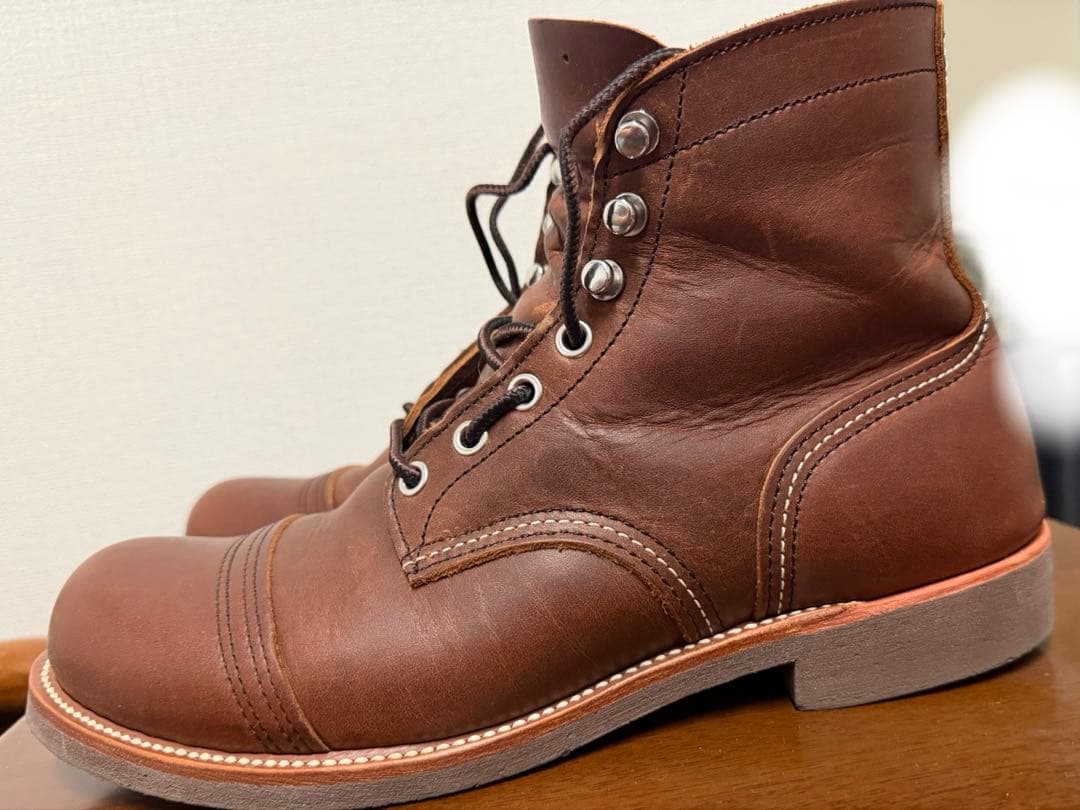 mk【本革・茶芯】LUOSJIET ワークブーツ 8.5d グッドイヤー