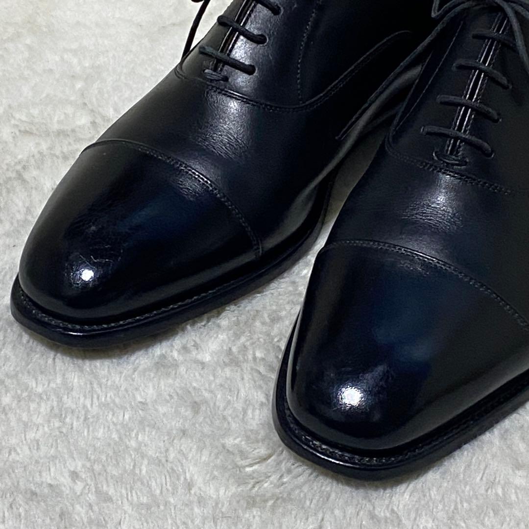 極美品 スコッチグレイン 24.5cm 3526 ストレートチップ 黒