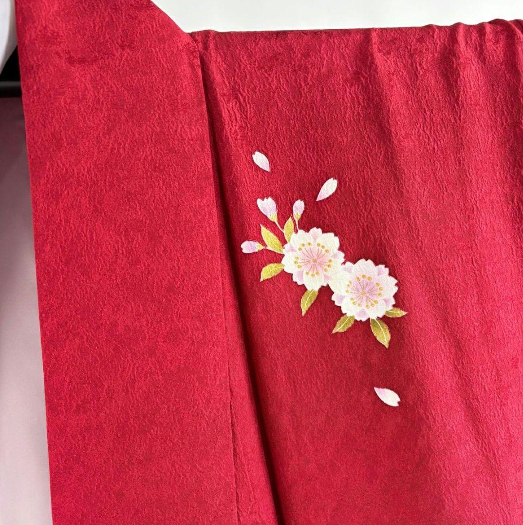 振袖フルセット】身丈163.5cm 裄丈69cm 桜 手鞠 金彩 ぼかし 赤 - メルカリ