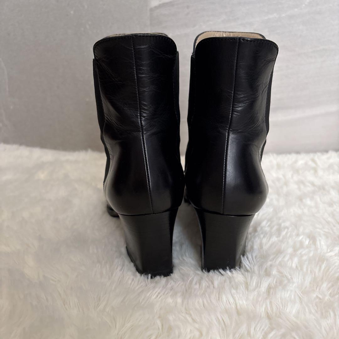 サルヴァトーレ フェラガモ サイドゴアブーツ 黒 レザー 24〜24.5cm