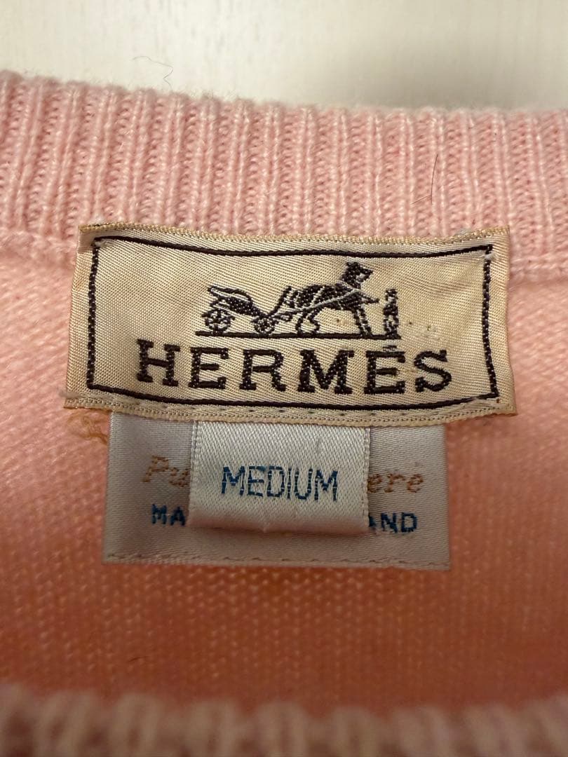 90s エルメス カシミヤ 2PLY ニット バランタイン製 スコットランド M