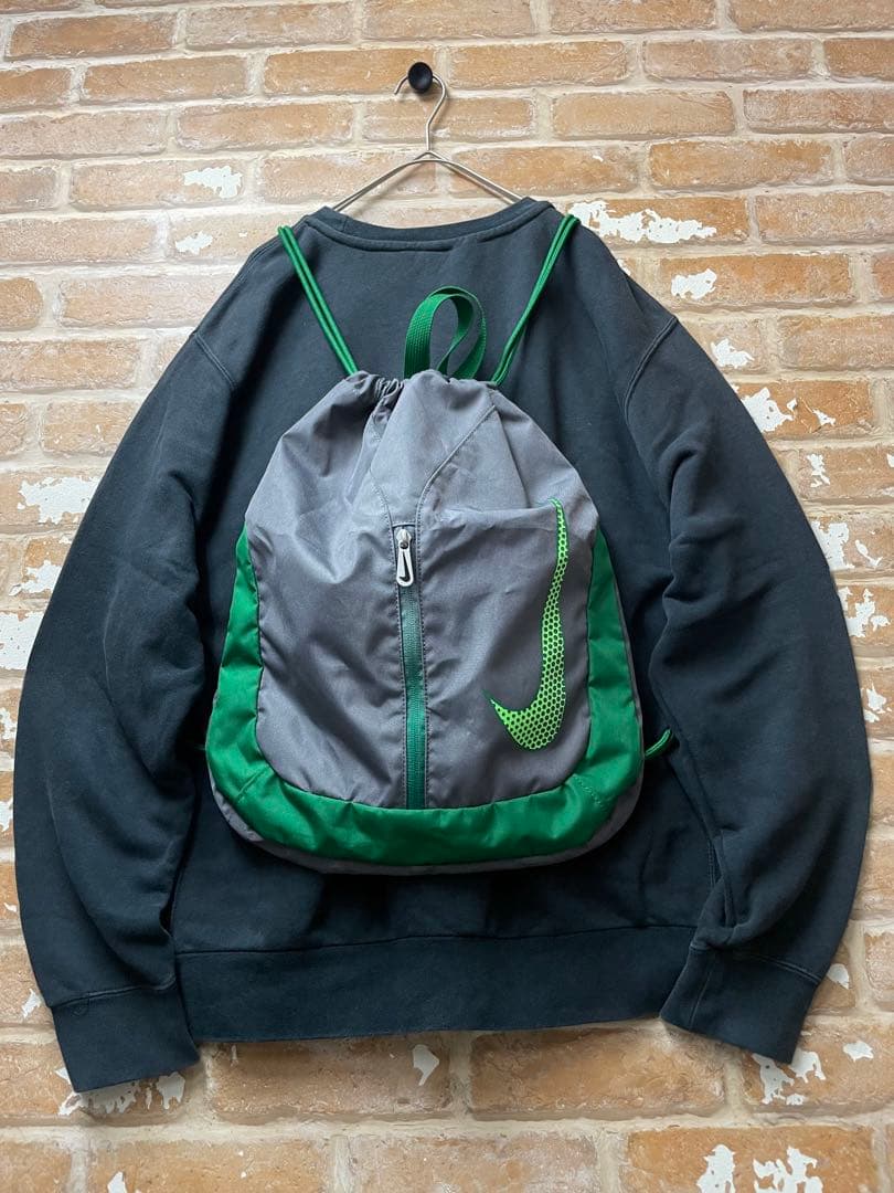 00s NIKE ナイキ ナップサック y2k 緑 グレー テック - メルカリ