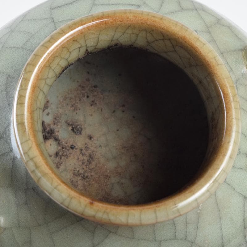 中国 哥釉 青磁 氷裂文 双耳香炉 C 9106 - メルカリ