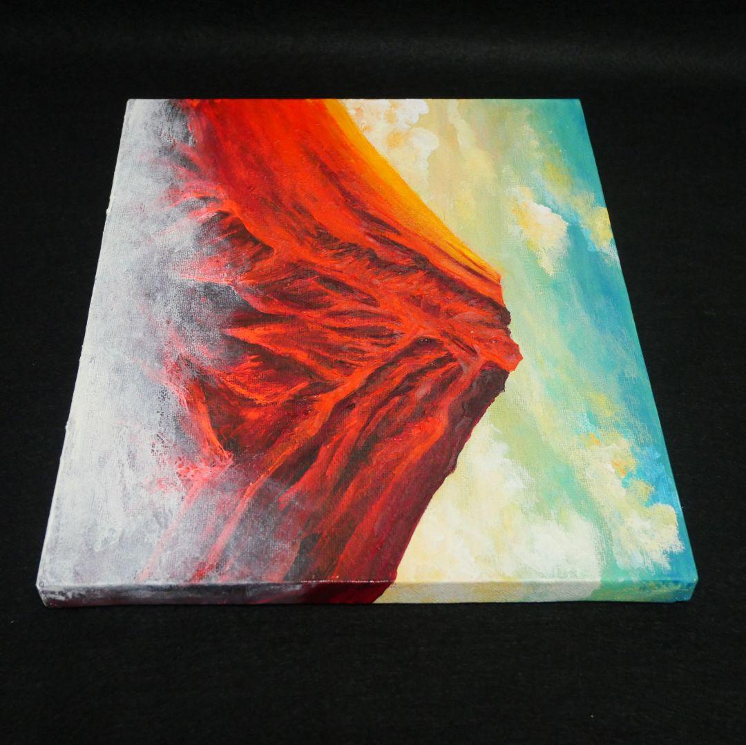 油絵 油彩 油彩画 絵 絵画 【朝焼けの紅富士】 - メルカリ