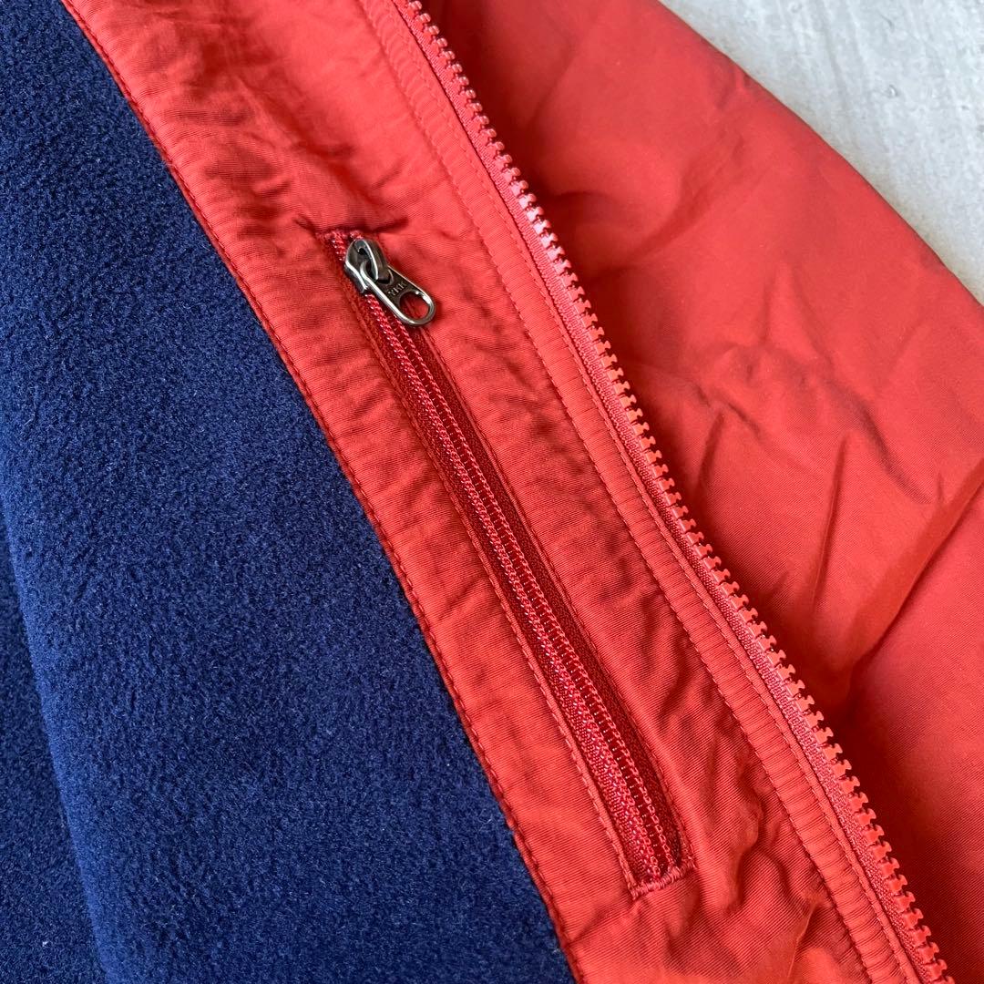 90s L.L.Bean ウォームアップジャケット 裏フリース オレンジ S