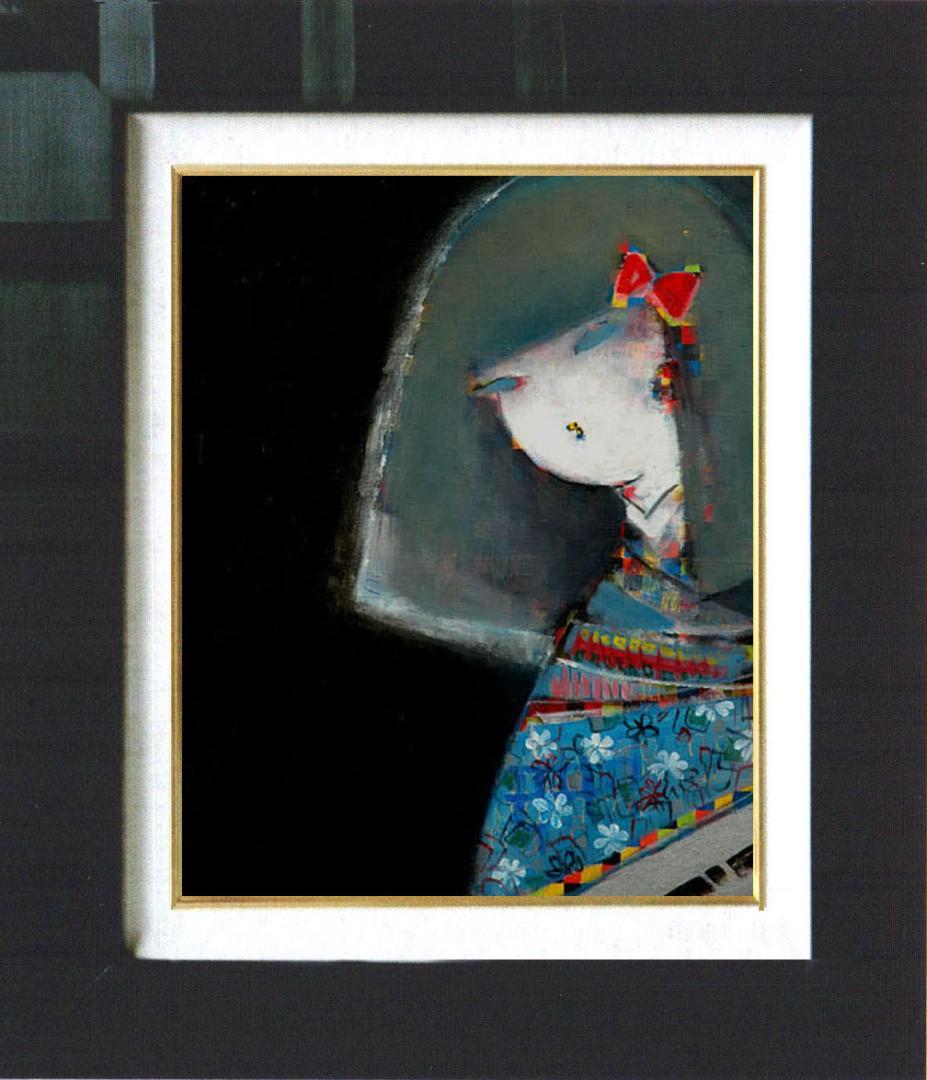 希少絵画 油絵宮本秋風竹林雨情