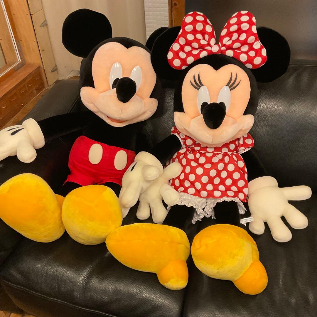 超特大！100cm！美品 ミッキーマウス ミニー マウス ぬいぐるみ