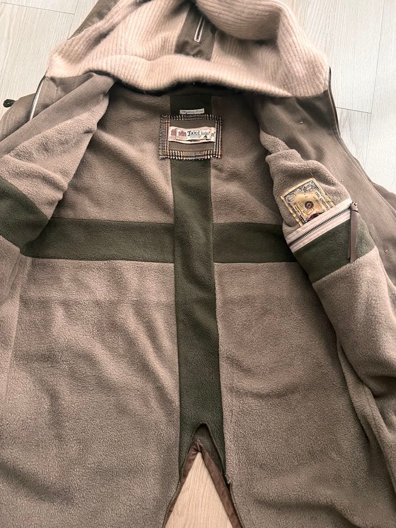 FAKE LONDON モッズコート ウール✖︎カシミア レザー肘パッチ