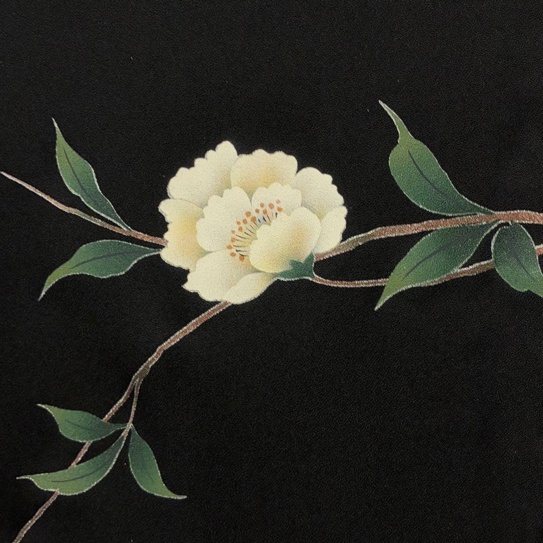 D230 訪問着 椿 正絹 着物 袷 しつけ糸付き未使用極美品 - メルカリ