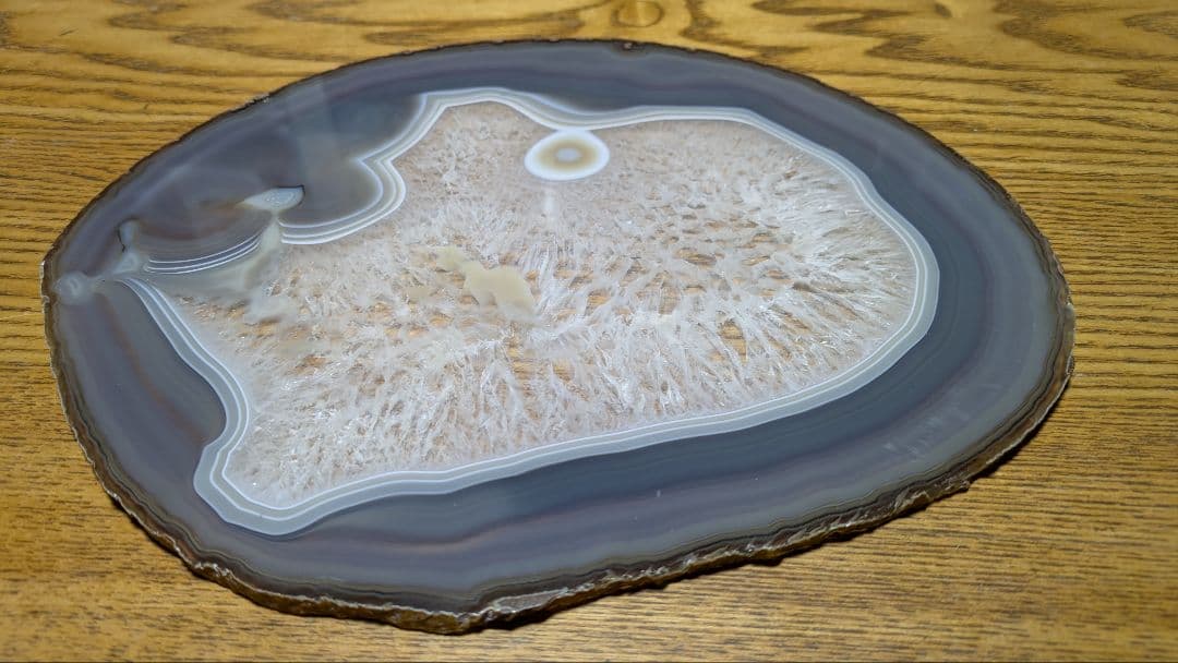 特大サイズ　瑪瑙　アゲート　ジオード　スライス 鑑賞石　希少 アゲート(瑪瑙) 原石 ジオード 40g｜天然石 原石 通販キラリ石