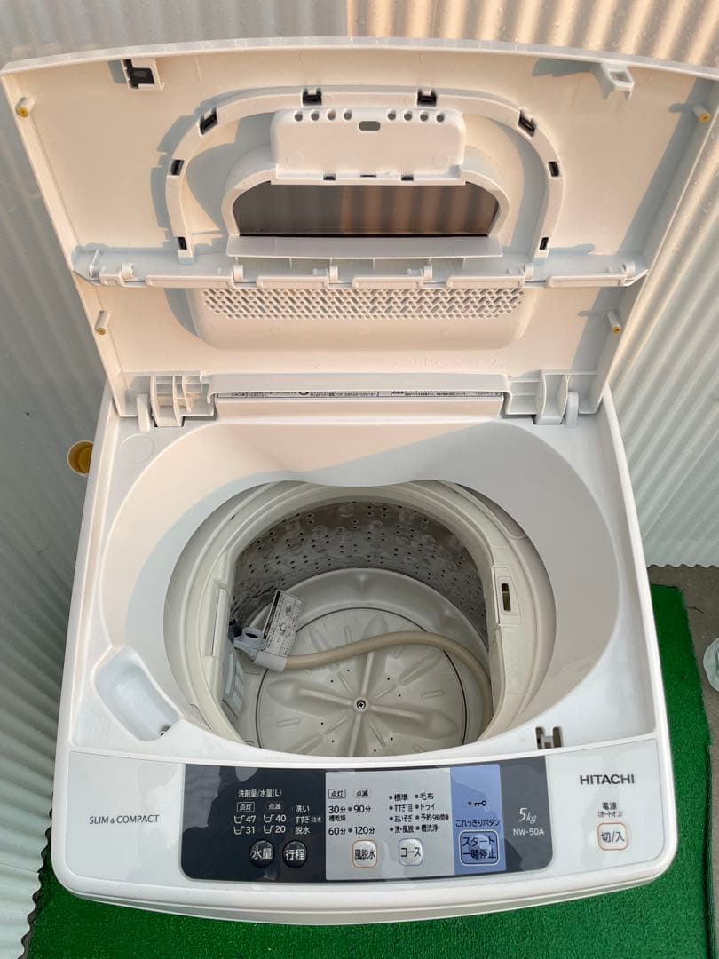 959 日立 ホワイト 5kg洗濯機 コンパクトデザイン 一人暮らし 単身