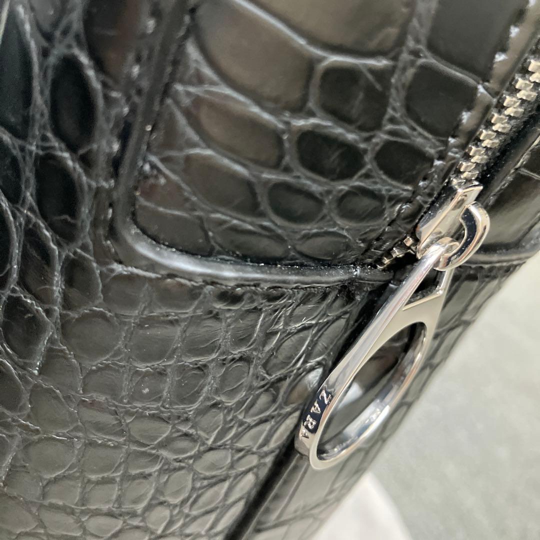 美品】クロコ型押し 縦型ビジネスバッグ ブラック プレゼント - メルカリ