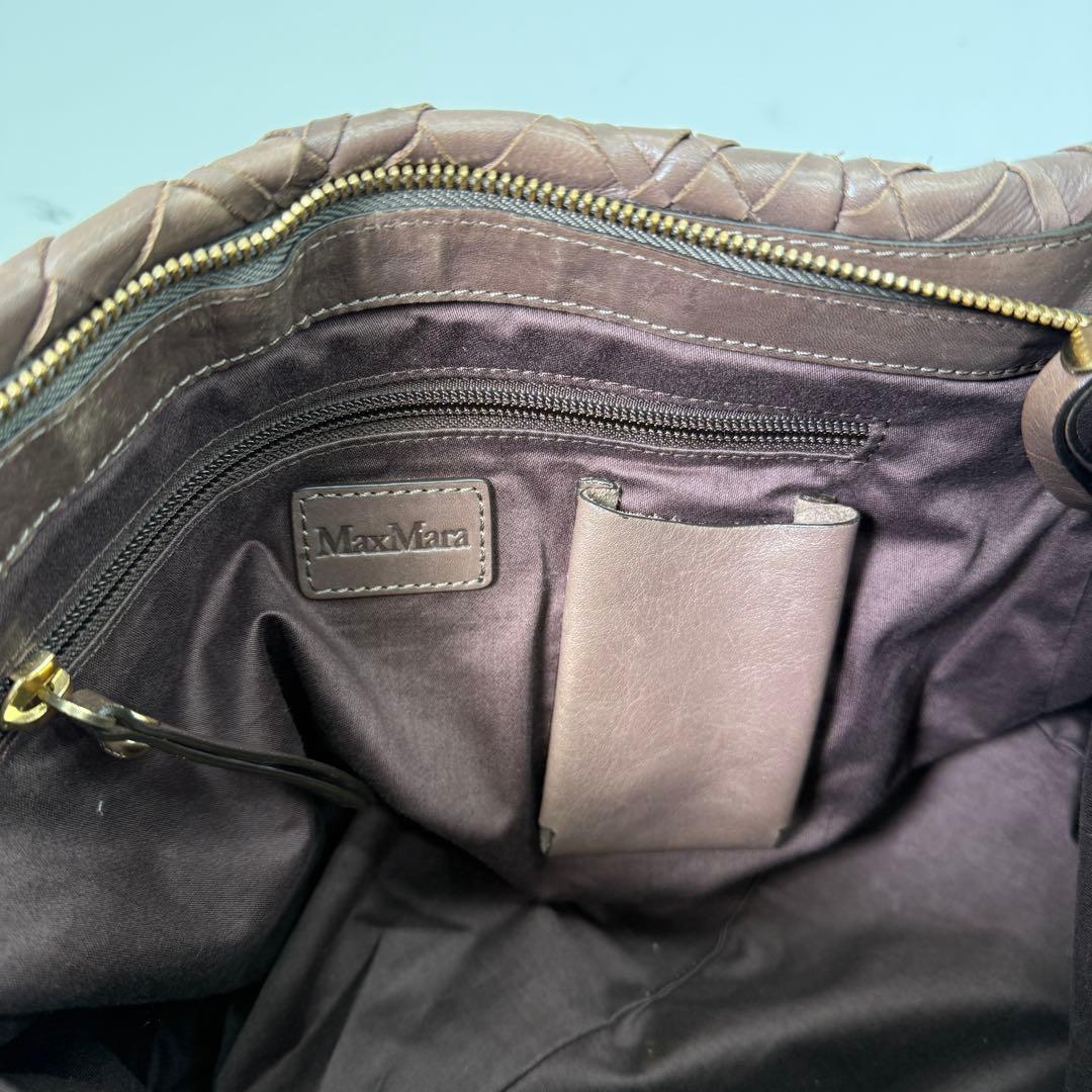 《入手困難》Max Mara ワンショルダー バック イントレチャート レザー