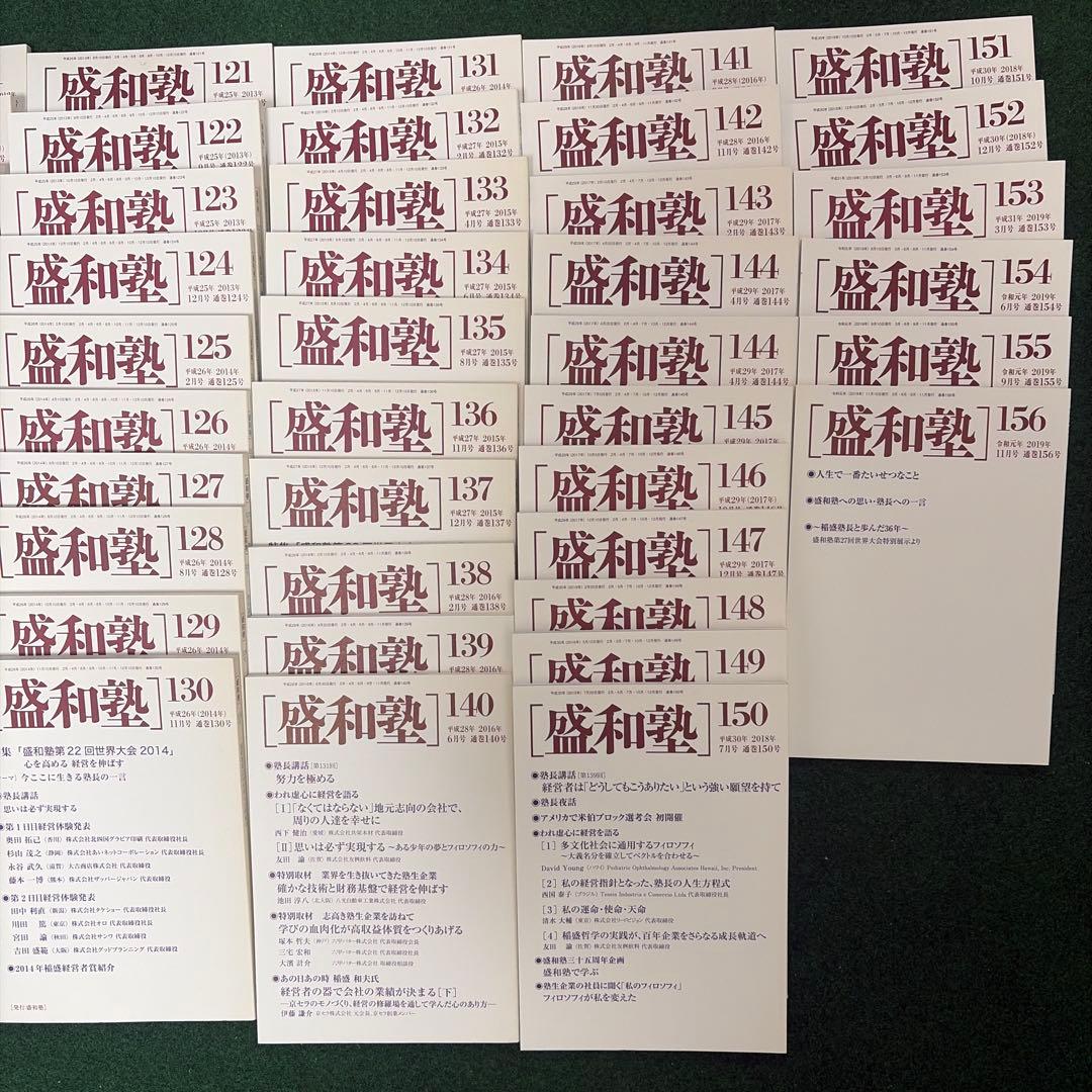 盛和塾　機関誌　91〜156号（最終号）